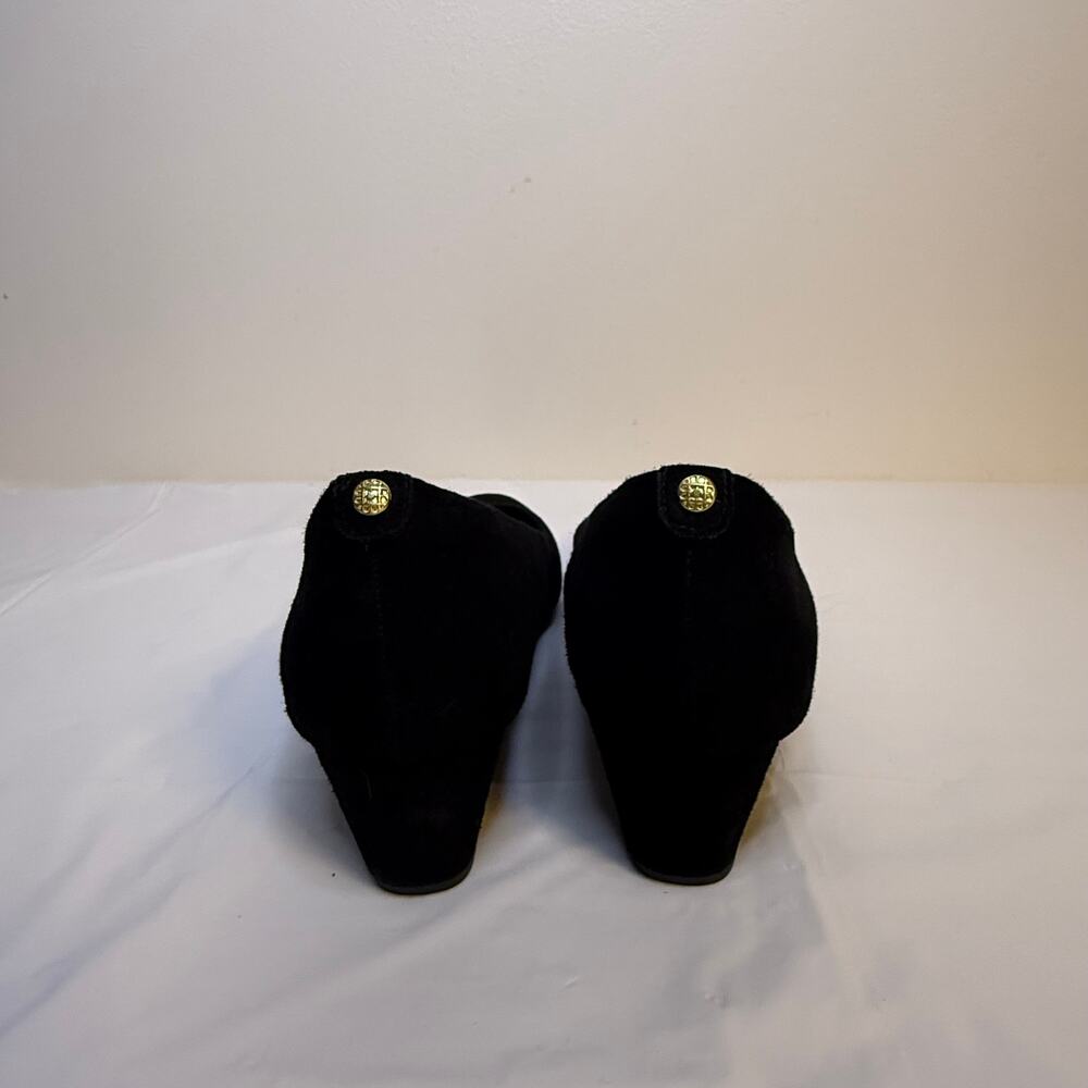 Clarks Artisan Black Suede Wedge Pumps Sz 9M - Picture 3 of 9